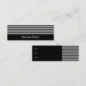 名刺の白黒のストライプ細さ スキニー名刺 (正面/裏面)
