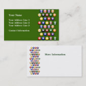 名刺の着色された番号を付けられた玉突の玉 名刺 (正面/裏面)