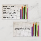 名刺の着色された鉛筆 名刺 (正面/裏面)