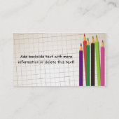 名刺の着色された鉛筆 名刺 (裏面)