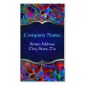 名刺の磁石の花柄の抽象芸術のステンドグラス マグネット名刺 (正面縦)