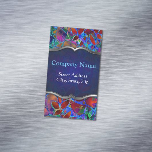 名刺の磁石の花柄の抽象芸術のステンドグラス マグネット名刺 (インサイチュ)