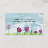 名刺の紫色のチューリップ 名刺 (裏面)