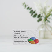 名刺の緑のパイ・チャート2 名刺 (スタンド正面)