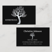 名刺の美しい黒い銀色の木  名刺 (正面/裏面)