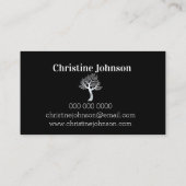 名刺の美しい黒い銀色の木  名刺 (裏面)