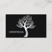 名刺の美しい黒い銀色の木  名刺 (正面)