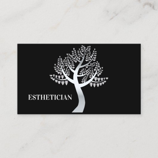 名刺の美しい黒い銀色の木  名刺 (正面)