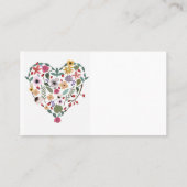 名刺の花のハートのイラストレーション 名刺 (裏面)