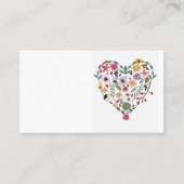 名刺の花のハートのイラストレーション 名刺 (正面)