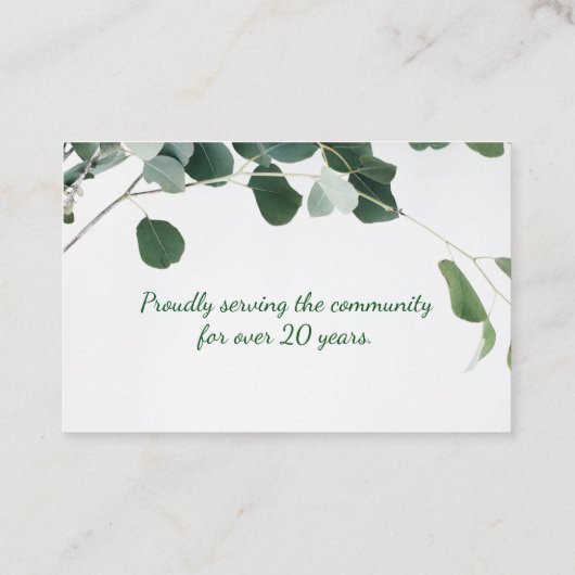 名刺の花の花屋はモダンを残します 名刺 (裏面)