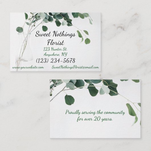 名刺の花の花屋はモダンを残します 名刺 (正面/裏面)