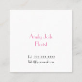 名刺の花屋の挨りだらけのピンクのバラの香水 スクエア名刺 (裏面)