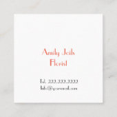 名刺の花屋の赤いバラの香水 スクエア名刺 (裏面)