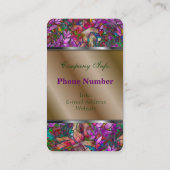 名刺の花柄の抽象芸術のステンドグラス 名刺 (裏面)