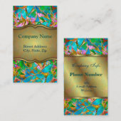 名刺の花柄の抽象芸術のステンドグラス 名刺 (正面/裏面)