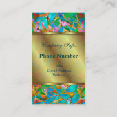 名刺の花柄の抽象芸術のステンドグラス 名刺 (裏面)