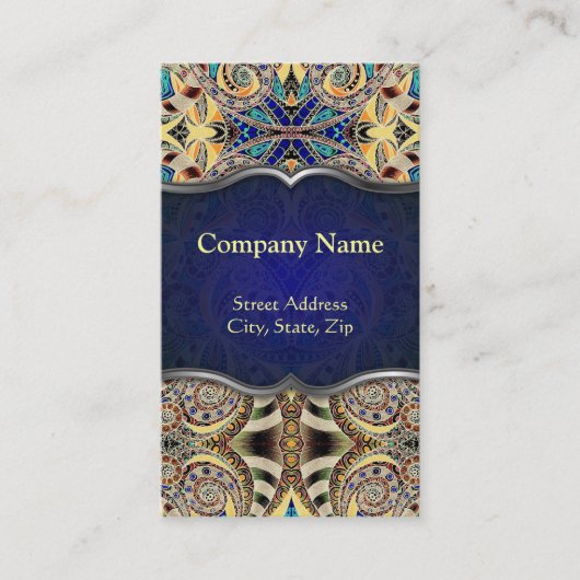 名刺の花柄の抽象芸術の背景 名刺 (正面)