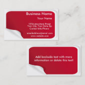 名刺の赤のステッカー 名刺 (正面/裏面)
