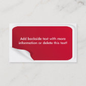 名刺の赤のステッカー 名刺 (裏面)