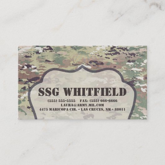 名刺の軍隊OCPの迷彩柄の均一Camoflageの迷彩柄 名刺 (正面)