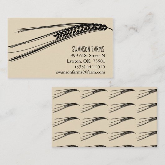 名刺の農場のムギのテーマ 名刺 (正面/裏面)