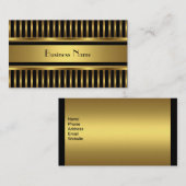 名刺の金ゴールドストライプを黒にする 名刺 (正面/裏面)