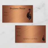 名刺の銅ブラックフローラ抽象芸術 名刺 (正面/裏面)