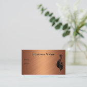 名刺の銅ブラックフローラ抽象芸術 名刺 (スタンド正面)