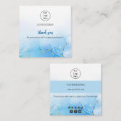 名刺の青いスパークリエーション感謝してい率あなた スクエア名刺 (正面/裏面)