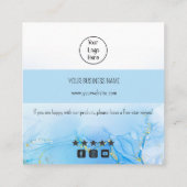 名刺の青いスパークリエーション感謝してい率あなた スクエア名刺 (裏面)