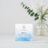 名刺の青いスパークリエーション感謝してい率あなた スクエア名刺 (スタンド正面)