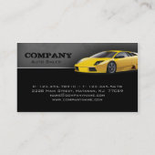 名刺の黄色のスポーツ・カー 名刺 (裏面)