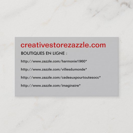 名刺のcreativestorezazzle - 名刺 (正面)