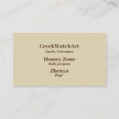 名刺のZhenyaの標準的なデザイン 名刺 (裏面)