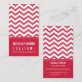 名刺はっきりしたトレンディーストライプ赤 名刺 (正面/裏面)