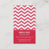 名刺はっきりしたトレンディーストライプ赤 名刺 (裏面)
