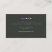 名刺はっきりした線モダン紫色グレー 名刺 (裏面)