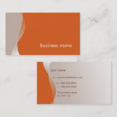 名刺はっきりした茶モダンオレンジ 名刺 (正面/裏面)