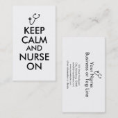 名刺は平静を保ち、聴診器で看護します 名刺 (正面/裏面)