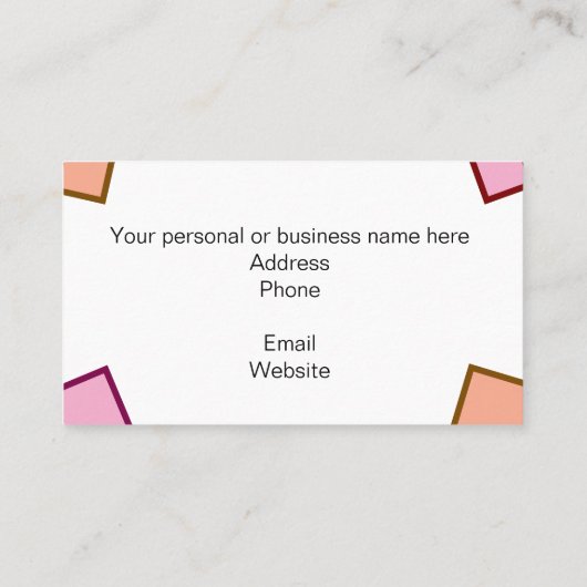 名刺または個人情報カード 名刺 (裏面)