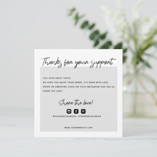 名刺をご注文いただきありがとうございます サンキューカード (スタンド正面)