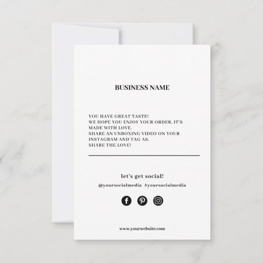 名刺をご注文いただきありがとうございます サンキューカード (裏面)