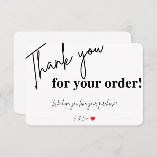 名刺をご注文いただきありがとうございます ノートカード (正面/裏面)