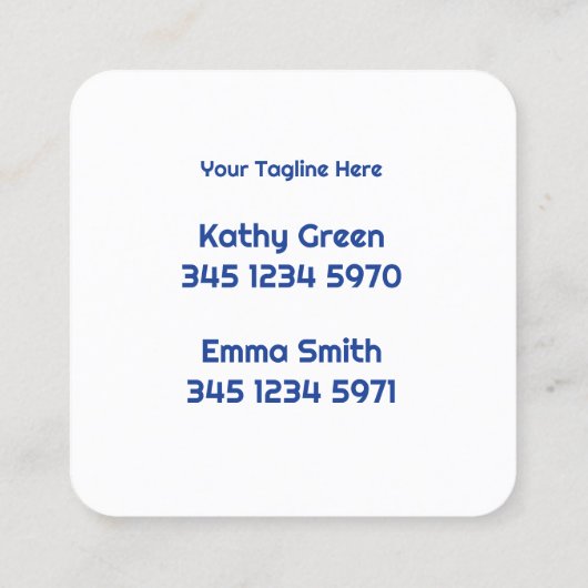 名刺をクリーニングする2名様 スクエア名刺 (裏面)