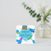 名刺をクリーニングする2名様 スクエア名刺 (スタンド正面)