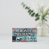 名刺をレンタルするためのボート整備士- Blue Red 名刺 (スタンド正面)