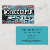 名刺をレンタルするブックキーパー – 青い赤 名刺 (正面/裏面)