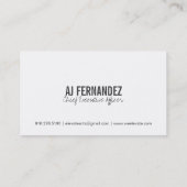 名刺を上げて下さい 名刺 (裏面)