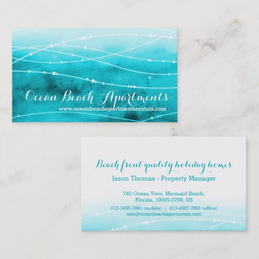 名刺を可能にするビーチの沿岸特性 名刺 (正面/裏面)